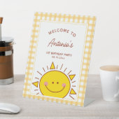 キュートリトルサンシャイン子供の誕生日パーティー歓迎 台座サイン (インサイチュ)