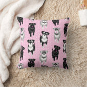 キュートリトルシュナウザースピンクレトロスタイル クッション (ブランケット)