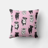 キュートリトルシュナウザースピンクレトロスタイル クッション (裏面)