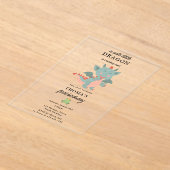 キュートリトルドラゴンボーイ子供の誕生日パーティー アクリル招待状 (レイダウン)