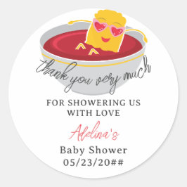 キュートリトルナゲット チキンナゲット ガール ベビーシャワー ラウンドシール