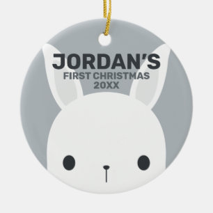 キュートリトルバニーラビット初めてのクリスマス セラミックオーナメント