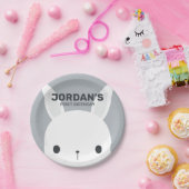 キュートリトルバニーラビット誕生日紙プレート ペーパープレート (パーティー)