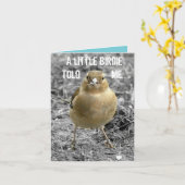 キュートリトルバーディハッピーバースデーカスタマイズ カード (黄色い花)