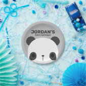 キュートリトルパンダベア誕生日 ペーパープレート (パーティー)