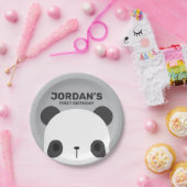 キュートリトルパンダベア誕生日 ペーパープレート (パーティー)