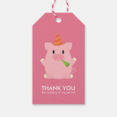 キュートリトルピグ子供の誕生日パーティー ギフトタグ (正面)