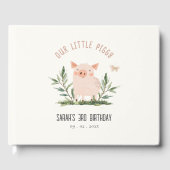 キュートリトルファームピグバタフライ子供の誕生日 ゲストブック (正面)