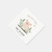 キュートリトルファームピグバタフライ子供の誕生日 スタンダードカクテルナプキン (角)