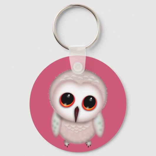 キュートリトルフクロウイラストレーション キーホルダー (正面)