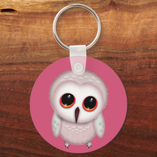 キュートリトルフクロウイラストレーション キーホルダー (正面)