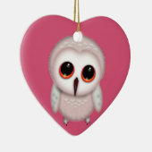 キュートリトルフクロウイラストレーション セラミックオーナメント (右)