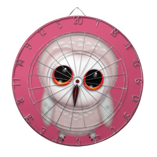 キュートリトルフクロウイラストレーション ダーツボード (正面)