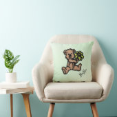 キュートリトルフラワーベアーイアヤグリーン装飾用クッション クッション (椅子)