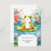 キュートリトルフロッグ誕生日 サンキューカード (正面/裏面)