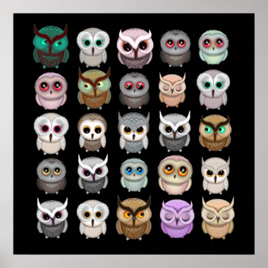 キュートリトルフールイラストおもしろいアート ポスター (正面)