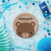 キュートリトルブラウンベア誕生日 ペーパープレート (パーティー)