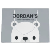 キュートリトルポーラーベア誕生日 ラージペーパーバッグ (正面)