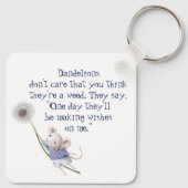 キュートリトルマウスダンデリオン感動的引用文ケ キーホルダー (裏面)