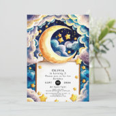 キュートリトルムーン誕生日 招待状 (スタンド正面)