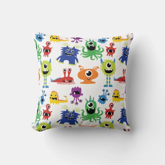 キュートリトルモンスターズ男の赤ちゃん子供部屋 クッション (正面)