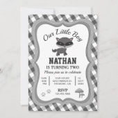 キュートリトルラクーン子供の誕生日パーティの招待状 招待状 (正面)