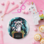 キュートリトルラクーン誕生日 ペーパープレート (パーティー)