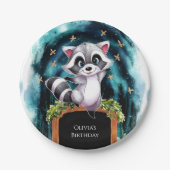 キュートリトルラクーン誕生日 ペーパープレート (正面)