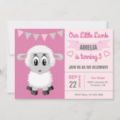 キュートリトルラム子供の誕生日パーティの招待状 招待状 (正面)