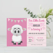 キュートリトルラム子供の誕生日パーティの招待状 招待状 (スタンド正面)