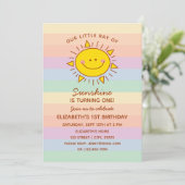 キュートリトルレイオブサンシャインベビーファースト誕生日 招待状 (スタンド正面)