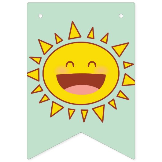 キュートリトルレインボーサンシャインハッピーバースデーパーティー バンティングフラッグ (第1の旗)