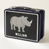 キュートリーノパーソナライズされた名前をカスタムする新学期 メタルランチボックス (裏面)