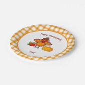 キュートルカボンプキンハッピーサンクスギビングパーティー ペーパープレート (アングル)