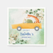 キュートルキリン熱帯花の誕生日パーティー スタンダードカクテルナプキン (正面)