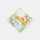 キュートルキリン熱帯花の誕生日パーティー スタンダードカクテルナプキン (角)