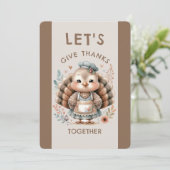 キュートルクサンクスギビングホリデーディナー招待状 招待状 (スタンド正面)