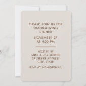 キュートルクサンクスギビングホリデーディナー招待状 招待状 (裏面)