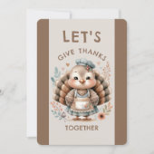 キュートルクサンクスギビングホリデーディナー招待状 招待状 (正面)