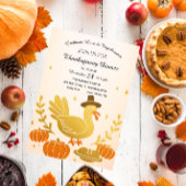 キュートルコおもしろいファミリーサンクスギビング招待状 招待状