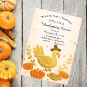 キュートルコおもしろいファミリーサンクスギビング招待状 招待状