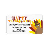 キュートルコレトロハッピー感謝祭住所 シール (正面)