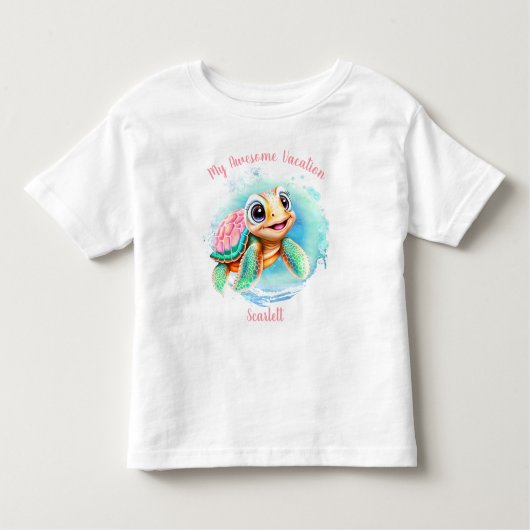 キュートルサマーバケーションガールパーソナライズされたズ トドラーTシャツ (正面)