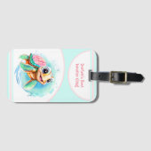 キュートルサマーバケーションガールパーソナライズされたズ ラゲッジタグ (正面横)