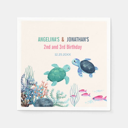 キュートルザシージョイント誕生日 スタンダードカクテルナプキン (正面)