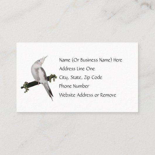 キュートルティノコクタイエルバードアイビーパーチアニマル 名刺 (裏面)