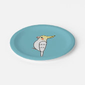 キュートルティーノコッカティエルカートゥーンカードバードイラストレーション ペーパープレート (アングル)