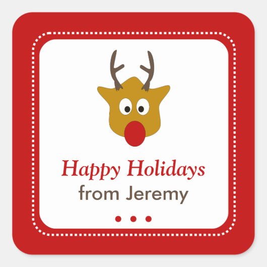 キュートルドルフザトナベクリスマスギフトラベル スクエアシール (正面)