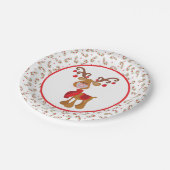 キュートルドルフトナカイ顔マスククリスマスパーティー ペーパープレート (アングル)