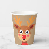 キュートルドルフ赤ノーズトナカイ紙カップ 紙コップ (正面)